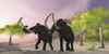 A rosy morning finds two Woolly Mammoths searching for better vegetation to eat Poster Print - Item # VARPSTCFR200237P