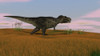 Tyrannosaurus Rex walking across a grassy field Poster Print - Item # VARPSTKVA600661P