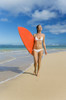Hawaii, Kauai, Woman Walking Along Beach With Beach With Surfboard. PosterPrint - Item # VARDPI1966503