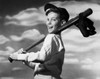 Side profile of a boy carrying a baseball bat and baseball glove on his shoulder Poster Print - Item # VARSAL25512904