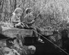 Girl and her brother fishing Poster Print - Item # VARSAL2554995