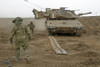 An Israel Defense Force Merkava Mark IV main battle tank during track replacement drill Poster Print - Item # VARPSTZDN100106M
