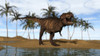 Tyrannosaurus Rex standing on the shoreline Poster Print - Item # VARPSTKVA600666P