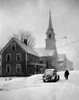 Car parked in front of a church in winter Poster Print - Item # VARSAL25518650