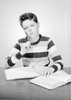 School boy studying Poster Print