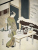 Woman Outside in Winter   Japanese Art  Woodcut Poster Print - Item # VARSAL11582335