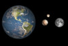 Artist's concept of the Earth, Pluto, Charon, and Earth's moon to scale Poster Print - Item # VARPSTWMY100086S