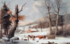 Winter In The Country - Homeward From The Wood-Lot Currier & Ives Lithograph Poster Print - Item # VARSAL3803491491