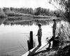 Two boys fishing in lake Poster Print - Item # VARSAL25516363