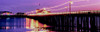 Pier illuminated at dusk, Stearns Wharf, Santa Barbara, California, USA Poster Print - Item # VARPPI164954