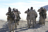 Marines and sailors participate in an outdoor gas exercise in full protective gear Poster Print - Item # VARPSTSTK104353M