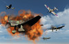 A Royal Air Force Supermarine Spitfire fighter aircraft attacking German Stuka dive bombers during the Battle of Britain Poster Print - Item # VARPSTMAS100707M