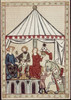 Manesse Codex: Knight Receives Ring from His Lady   1305-1340  Artist Unknown  Illuminated manuscript  Heidelberg University Llibrary  Germany Poster Print - Item # VARSAL900108222