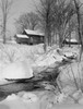 USA  New Hampshire  Peterboro  winter scene with old buildings and brook Poster Print - Item # VARSAL255423970