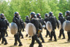 Leopoldsburg, Belgium - Infantry soldiers of the Belgian Army in full riot gear during a field training exercise in riot control Poster Print - Item # VARPSTJAE100337M