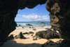 Hawaii, Maui, Makena, View From Secret Beach Of Kahoolawe Framed By Lava Tube. PosterPrint - Item # VARDPI1992304