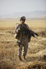 U.S. Marine patrols a wadi near Konduz, Afghanistan clearing it for a range exercise Poster Print - Item # VARPSTTMO100284M