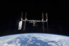 September 8, 2009 - Backdropped by Earth's horizon and the blackness of space, the International Space Station is seen from Space Shuttle Discovery as the two spacecraft begin their relative separation. Poster Print - Item # VARPSTSTK202965S