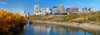 Reflection of skylines in a river, North Saskatchewan River, Edmonton, Alberta, Canada Poster Print - Item # VARPPI168254