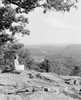 USA  Connecticut  Farmington Valley  woman sitting on rock and looking at view Poster Print - Item # VARSAL255424503