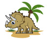 Cute illustration of a Triceratops in a tropical climate Poster Print - Item # VARPSTSTK600085P