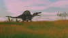 Spinosaurus walking across prehistoric grasslands Poster Print - Item # VARPSTKVA600558P