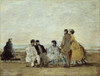 People On The Beach   19th C.   Eugene Louis Boudin   Musee E. Boudin  Honfleur  France Poster Print - Item # VARSAL11581000