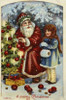 Merry Christmas: Santa & Girl Decorating Tree  Nostalgia Cards Poster Print - Item # VARSAL9801189