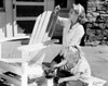 Mother and daughter painting outdoor chair Poster Print - Item # VARSAL255416434