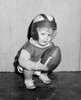Portrait of small boy wearing baseball helmet and holding baseball ball Poster Print - Item # VARSAL255416429