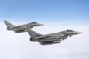 A pair of Italian Air Force F-2000A Typhoon aircraft flying over the Tyrrhenian Sea during an air-to-air refueling operation. Poster Print - Item # VARPSTDFC100125M