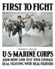 Vintage World War One poster of U.S. Marines storming a beach, rifles in hand Poster Print - Item # VARPSTJPA100494M