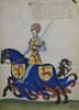 Knight in Yellow on Blue Horse:  Capodilista Codex   Manuscript Illumination   Biblioteca Civica  Padua Poster Print - Item # VARSAL263516