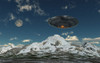 A UFO flying over a mountain range Poster Print - Item # VARPSTMAS200057S