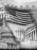 American Flag superimposed on the US Supreme Court and Capitol Building  Washington DC  USA Poster Print - Item # VARSAL25541617