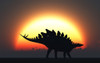 A Stegosaurus silhouetted against the setting Sun at the end of a prehistoric day Poster Print - Item # VARPSTMAS100246P