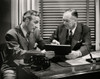 Two businessmen talking in an office Poster Print - Item # VARSAL2553076