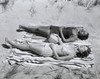 High angle view of two young women sunbathing on beach Poster Print - Item # VARSAL2556542