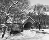 Person pulling a sled near a covered bridge  Lyndon  Vermont  USA Poster Print - Item # VARSAL25540112B