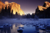 California, Yosemite National Park, Yosemite Valley, Sunset Over El Capitan And Snowy Merced River. PosterPrint - Item # VARDPI1974654