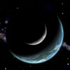 An artist's depiction of an Earth-like world with a large rocky moon orbiting Poster Print - Item # VARPSTMRC200006S