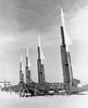 Low angle view of four missiles  Nike Zeus Guided Missiles  Lorton  Virginia  USA Poster Print - Item # VARSAL25543826