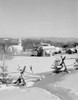 USA  Vermont  Peacham  winter farm and church Poster Print - Item # VARSAL255424086