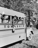 Three students waving from a school bus Poster Print - Item # VARSAL2553410