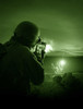 Night vision view of a special operations forces soldier firing his weapon during combat Poster Print - Item # VARPSTTWE300084M