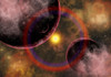 Alien planets located in a vast colorful gaseous nebula Poster Print - Item # VARPSTMAS100858S
