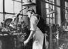 Side profile of a production line worker working in a shoe factory  Leicestershire  England Poster Print - Item # VARSAL25538465