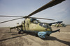 An Mi-35 attack helicopter operated by the Afghan National Army Air Corp at Kunduz Airfield, Northern Afghanistan Poster Print - Item # VARPSTTMO100483M