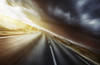Asphalt road in field against moody clouds at sunset, Tuscany, Italy Poster Print - Item # VARPSTEVK200219S