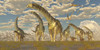 Hypsilophodon and pteranodon dinosaurs accompany a herd of Argentinosaurus on their yearly migration to warmer temperatures Poster Print - Item # VARPSTCFR200272P